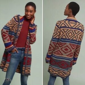SPENSE KNIT SOUTHWESTERN AZTEC BOHO OPEN CARDIGAN JACKET SIZE XL